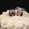 Cake Topper, 
Fondant Penguin Bride and Groom