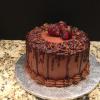 Vanilla Pound Cake 
Chocolate Ganache 
Chocolate ButterCream Frosting Strawberries on Top!